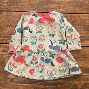 Mini Boden knight, dragon and flower sweatshirt dress